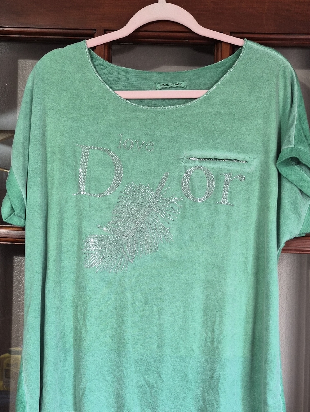 Made In Italy Love D'or Embellished Short Sleeve Tee